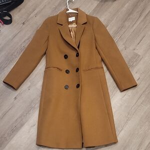 Warehouse Women's Brown Double-Breasted Trench Coat